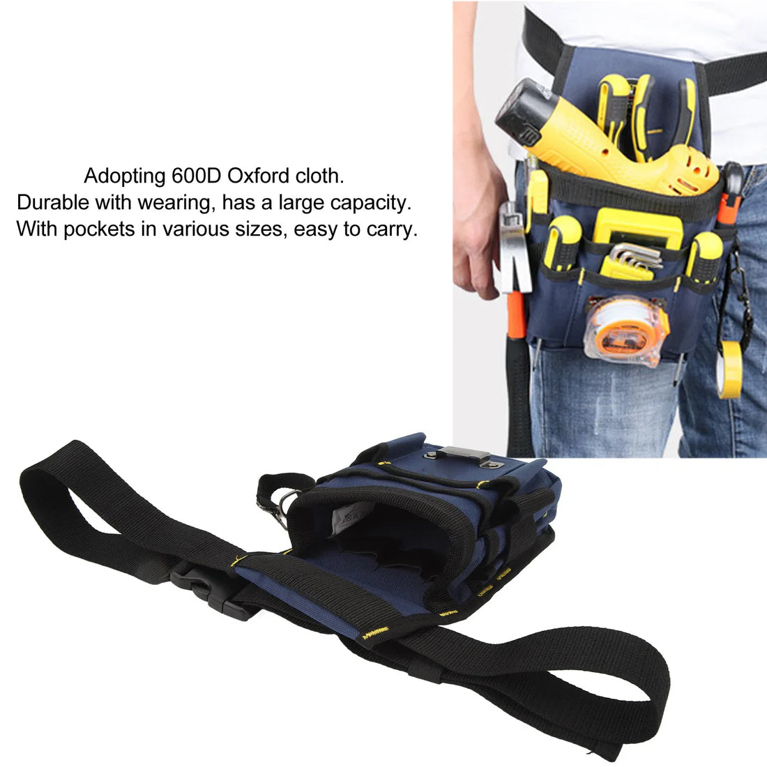 Electrician Tool Bag Waist Tool Bag Adjustable Multi Functional Belt Pocket for Electricians