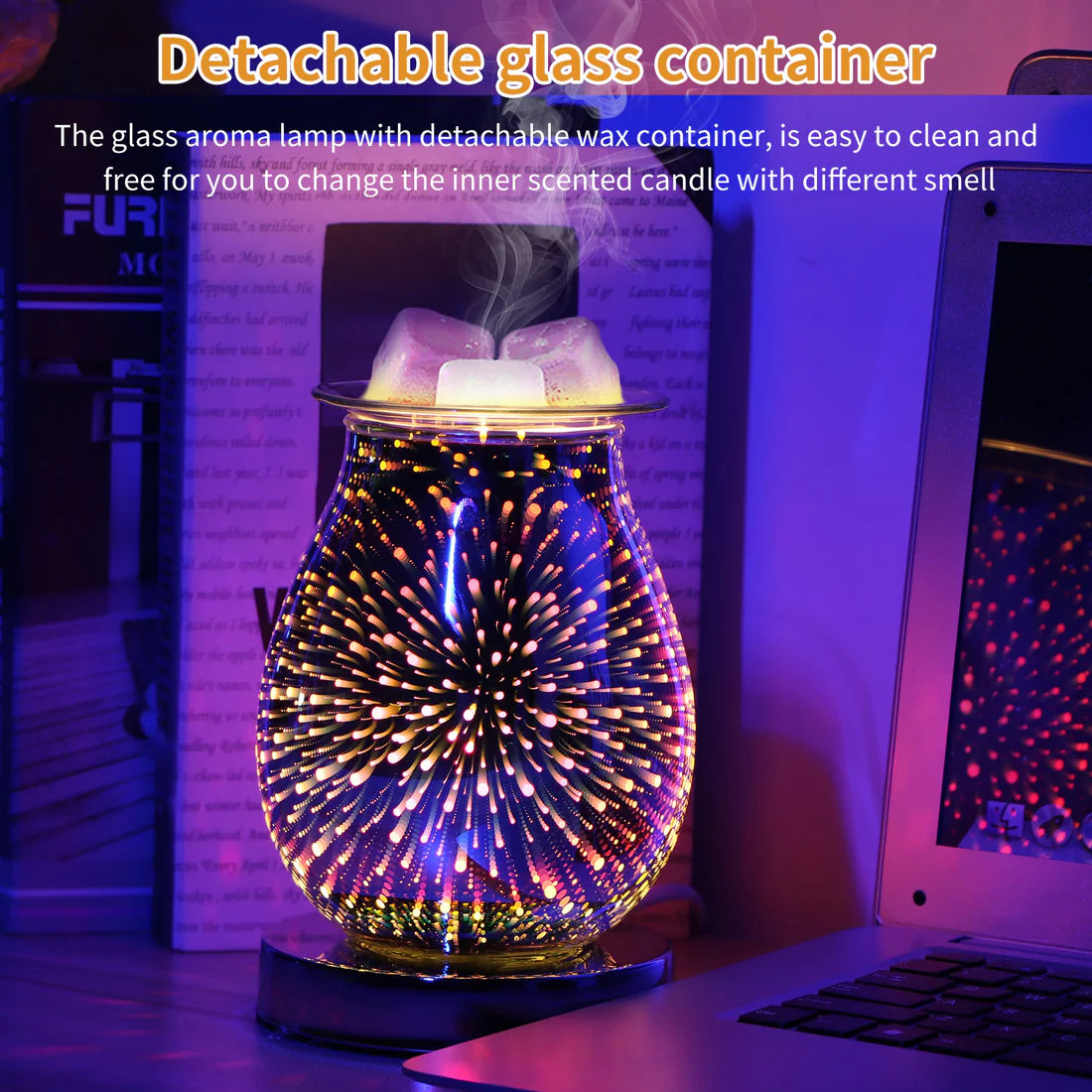 3D Fireworks Effect Touch Aromatherapy Machine Electric Wax Melter